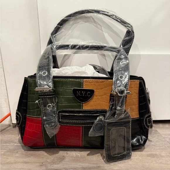 NYC Multicolor Patchwork Women's Bag - Picture 1 of 12